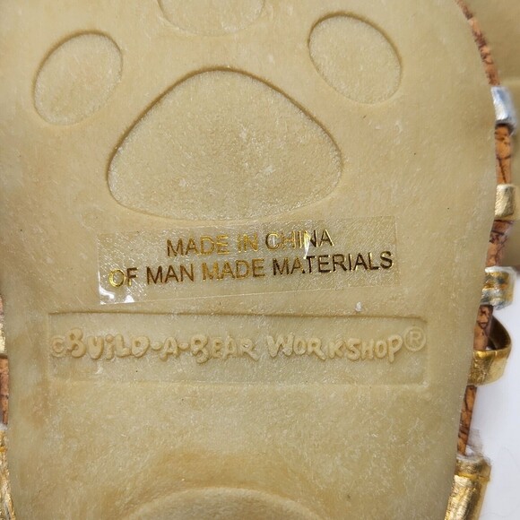 Build A Bear Sandals Shoes Gold Silver Straps Heels Heart Buckle Clothes - Picture 5 of 7